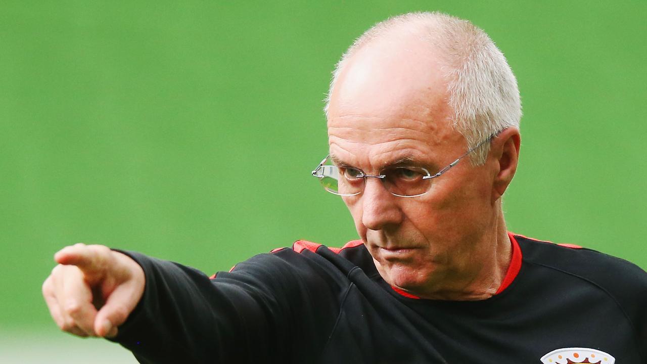 MELBOURNE, AUSTRALIA - FEBRUARY 23: Head coach Sven Goran Eriksson gestures during the Shanghai SIPG training session at AAMI Park on February 23, 2016 in Melbourne, Australia. (Photo by Michael Dodge/Getty Images)