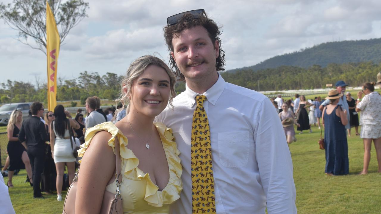 Danielle Ryan and Braith Hogan at the Yeppoon Turf Club's Derby Day races at Keppel Park Racecourse on November 2, 2024.