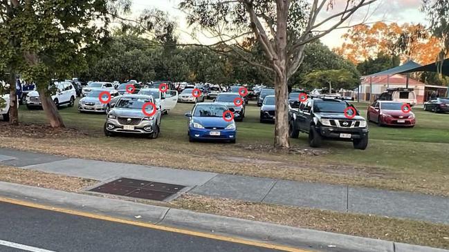 The council has slapped 158 motorists with parking fines in a blitz near the CBUS Super Stadium on the day of the Titans-Warriors NRL game on Saturday. Picture: Supplied.