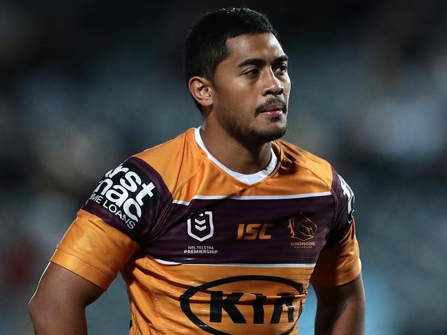 GOSFORD, AUSTRALIA - JULY 04: Anthony Milford of the Broncos looks dejected during the round eight NRL match between the New Zealand Warriors and the Brisbane Broncos at Central Coast Stadium on July 04, 2020 in Gosford, Australia. (Photo by Mark Metcalfe/Getty Images)