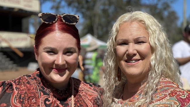 Mikayla and Chantelle Barnett, from Yandina and Mooloolaba, enjoy day one of the 2024 Gympie Muster, at the Amamoor State Forest on August 22, 2024.