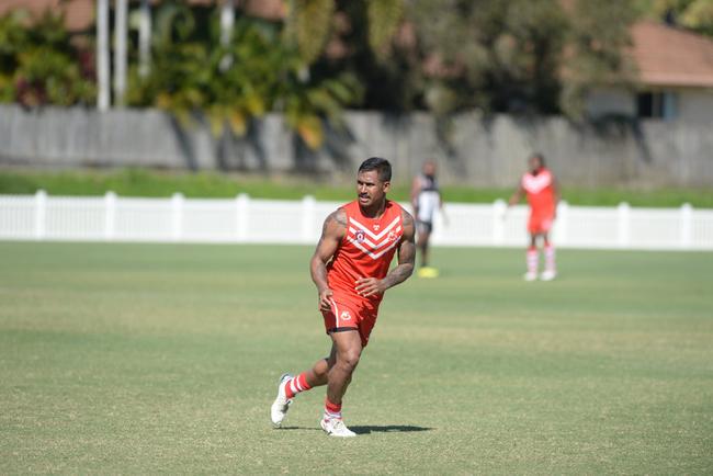 Ben Barba made his senior Aussie rules debut for Eastern Swans at the weekend. He kicked seven goals in Reserve Grade and backed it up with six more majors in A-Grade. Photo: Callum Dick