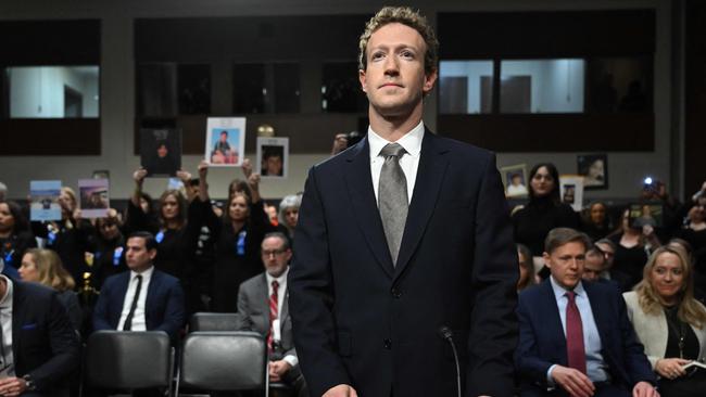 Meta CEO Mark Zuckerberg before the US Senate judiciary committee in January. Picture: Andrew Caballero-Reynolds/AFP