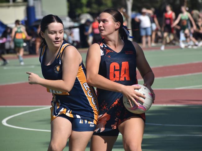 Action from Rockhampton Netball's annual Sullivan's Carnival at Jardine Park, Rockhampton, on May 24, 2025.