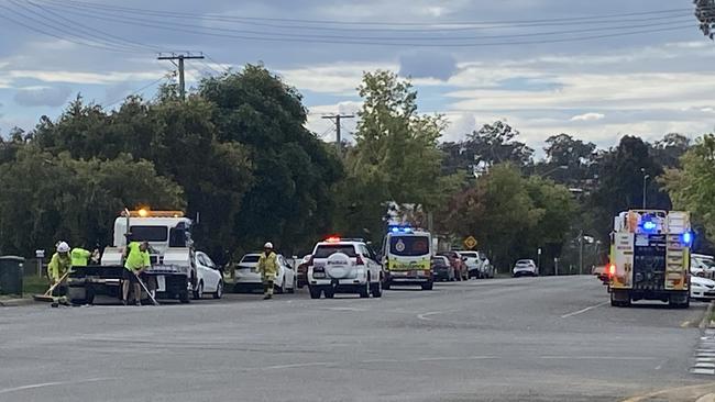 Truck, car collide at busy Warwick intersection