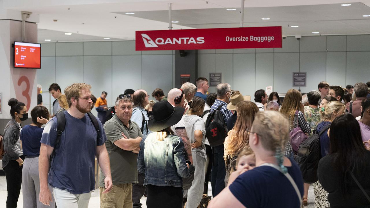 Qantas arrivals at Sydney Airport. Picture: Monique Harmer