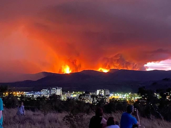 A fire rages south of Canberra. Picture: Josh Cox