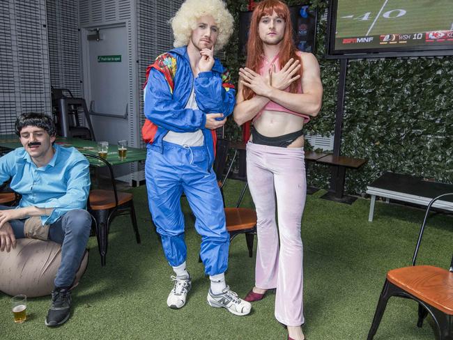 Kane Lambert and Jayden Short strike a pose as Kath and Kim. Picture: Jason Edwards