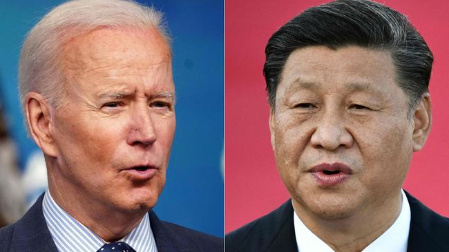 US President Joe Biden and Chinese President Xi Jinping. Picture: Mandel Ngan and Anthony Wallace/AFP