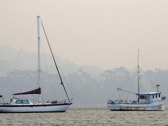 Smoke over Port Huon. Picture: CHRIS KIDD