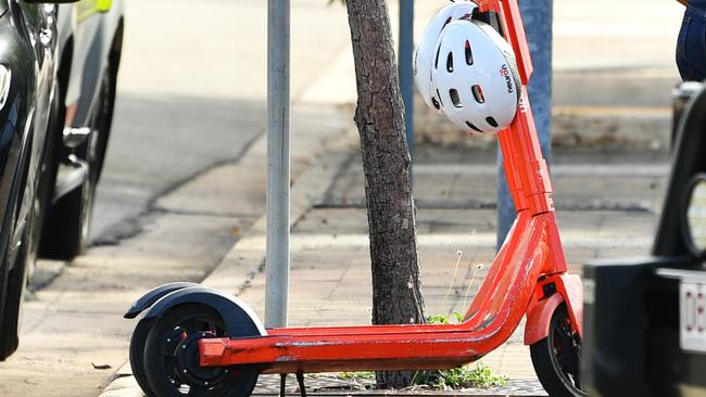 An electric scooter, similar to this one in Townsville, was involved in an traffic accident on the Gold Coast. Picture: Alix Sweeney