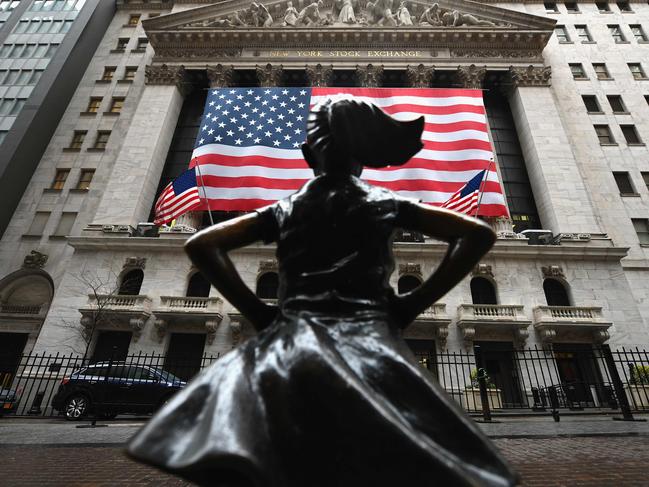 Wall Street has experienced gains, amid the US stimulus package. Picture: AFP