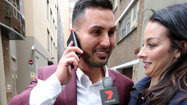 ‘Let’s go’: Mehajer fronts up to Seven’s reporter Laura Banks. Picture: Brianne Makin