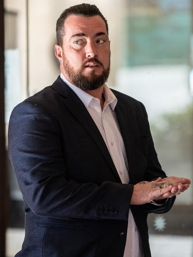 Brendan Russell arriving at the Downing Centre, Sydney. Picture: NCA NewsWire / James Gourley