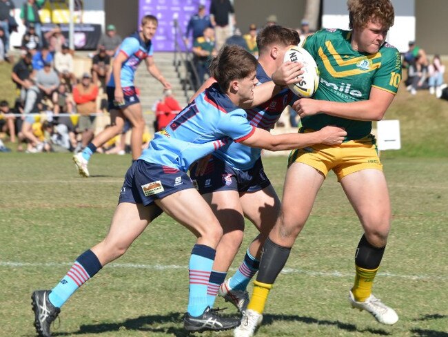 St Brendan's Jake Pierce in action at the 2023 Confraternity Shield in Brisbane. Photo: Academy Photography