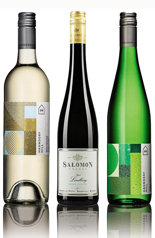 Wines made using Austrian grape variety grüner veltliner.