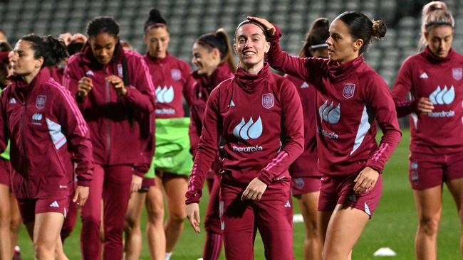 Spain's players take part in a training session