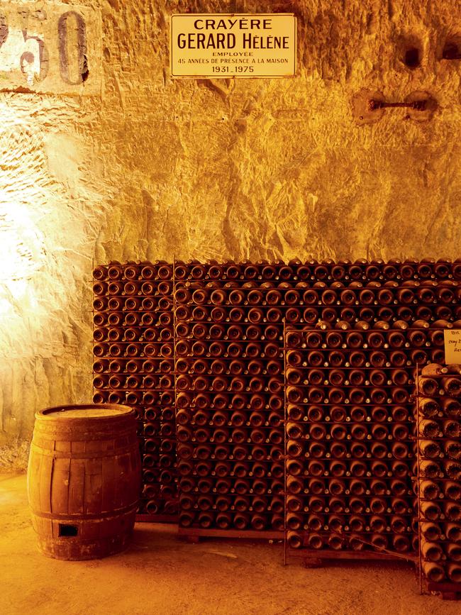 The caves in the chalk cellars are named after longstanding employees including this veteran of 44 years.