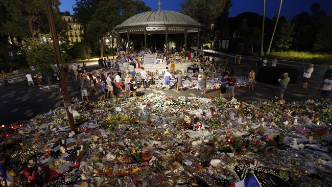 Tributes laid following the Bastille Day attack in 2016. Picture: AFP/ VALERY HACHE