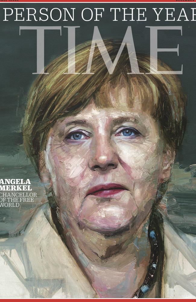 Chosen ... German Chancellor Angela Merkel is featured as Time's Person of the Year. Picture: Time