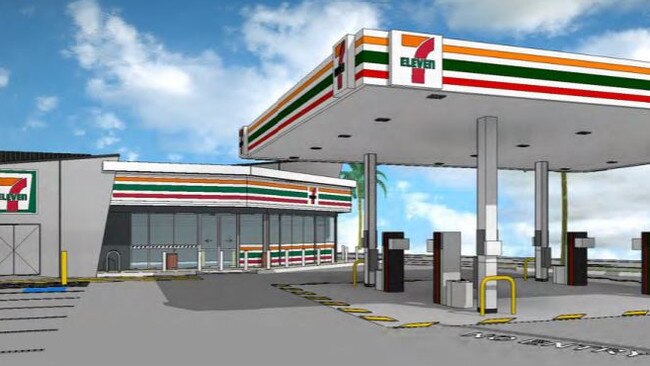 Artist impression of the proposed 7/11 service station at East Brisbane. Picture: PD Online