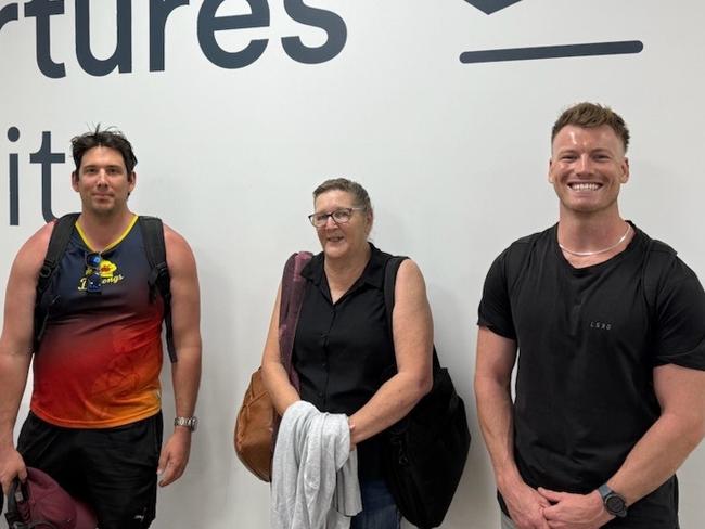 Northern Territory Fire and Emergency Services crew SSO Daniel Kenna NTFRS Katherine Station (left), Ms Lee Humphris BFNT (centre), Mr George Wilson BFNT Katherine (right) will head to Victoria to help fight major fires in the state's west.