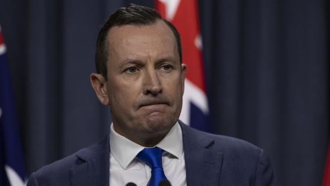 WA Premier Mark McGowan speaks to the media. Picture: Matt Jelonek