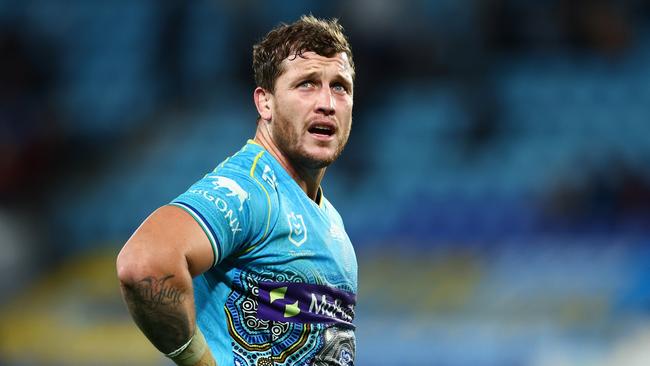 Jarrod Wallace of the Titans looks on during NRL match between the Gold Coast Titans and the North Queensland Cowboys in June 2022. Photo: Chris Hyde/Getty Images