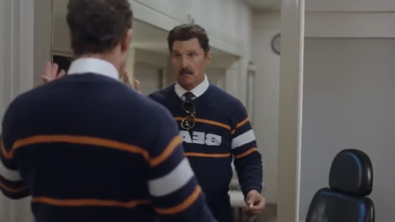 "Matthew McConaughey becomes Mike Ditka" Uber Eats Super Bowl advert 2025