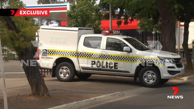 Police hunting for a man in Australia Border Force custody who escaped, forcing a lockdown at Blackfrairs Priory School. Picture: 7News