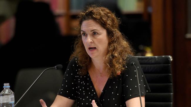 Ms Berejiklian’s former chief of staff Sarah Cruickshank in front of the Public Accountability Committee at NSW Parliament House in Sydney on Friday. Picture: NCA NewsWire/Bianca De Marchi