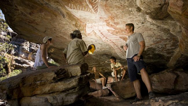 Discover ancient rock art with Davidson’s Arnhemland Safaris at Mount Borradaile. Picture: Tourism Australia