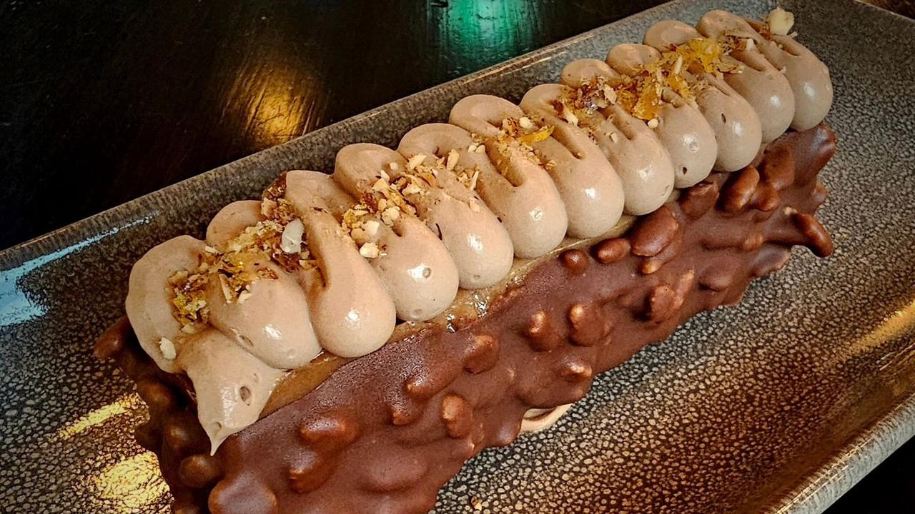 The chocolate hazelnut crackle bar from Charley Noble. Incredible. Picture: News.com.au