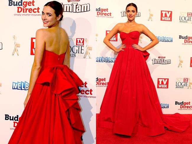 Demi Harman on the red carpet at the 2015 Logie Awards at Crown Casino in Melbourne. Pictures: Julie Kiriacoudis / Tim Carrafa