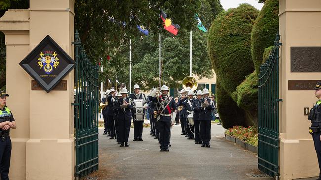 The event began with the police band. Picture: Matt Loxton