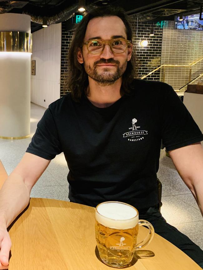 Head brewer Mark Neal with the pale ale.