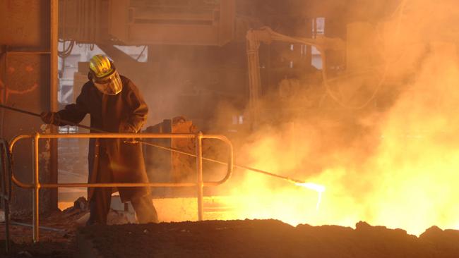 Blast furnace cast house floor. Steelmaking has resumed at the Whyalla Steelworks after an expert and exceptional, GFG Alliance team was able to restart the blast furnace. Picture: Supplied