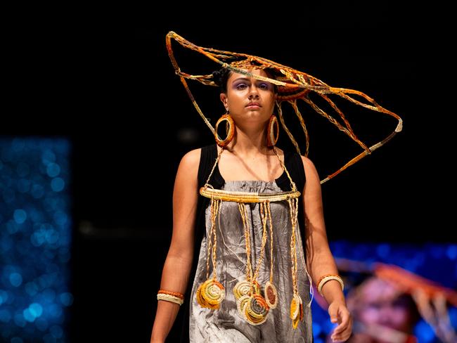 2024 Country to Couture at the Darwin Convention Centre showcases hand-designed First Nations fashion. Picture: Pema Tamang Pakhrin