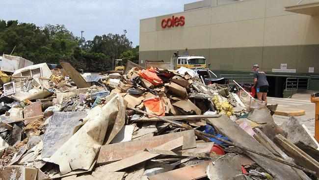 Coles at Bellbowrie Shopping Plaza is still closed after the floods.