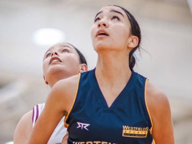 Westfields Sports High player Marley Sialeipata during the Basketball Australia School Championships. Picture: Taylor Earnshaw