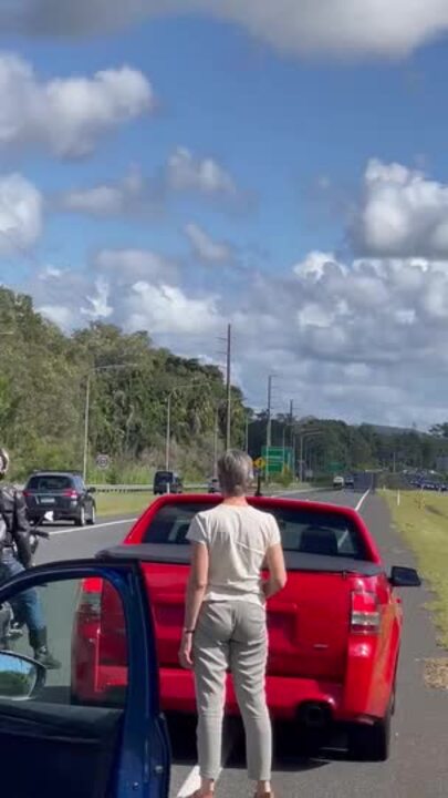 Arrest on Sunshine Motorway captured on camera