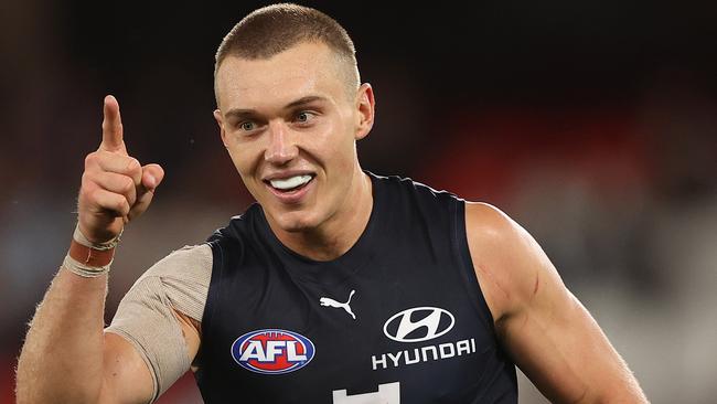 Patrick Cripps was in dominant form against the Demons. Picture: Robert Cianflone/Getty Images