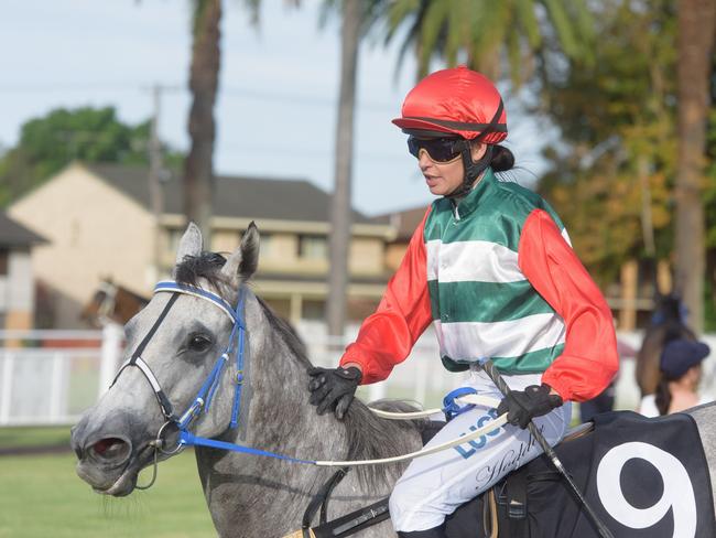 Jockey Belinda Hodder rode Astrophysics to a win for Lismore trainer Owen Glue at Grafton today. Photo Adam Hourigan