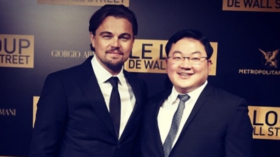 Malaysian businessman Jho Low with actor Leonardo Di Caprio at the 'Wolf of Wall Street' premiere. Source: Instagram