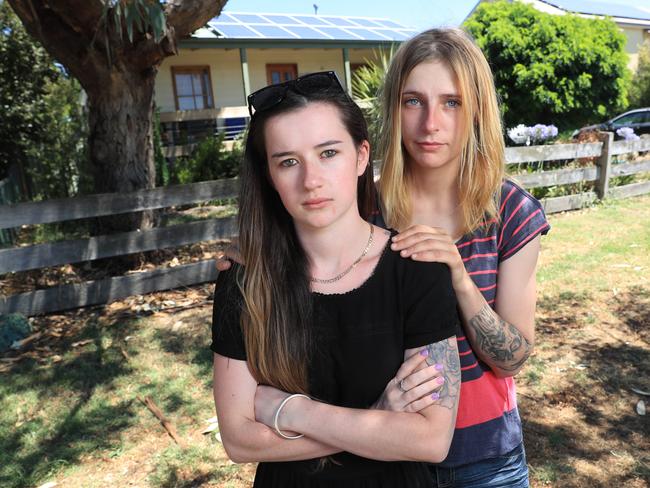 Brooke Lee, pictured with friend Shannon Prendergast, was with her mother when they were carjacked by the Malmsbury escapees. Picture: Alex Coppel