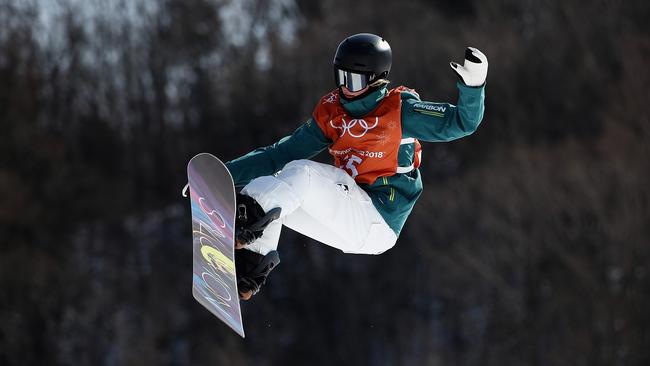 Tess Coady in action during Slopestyle training ahead of her debut today.