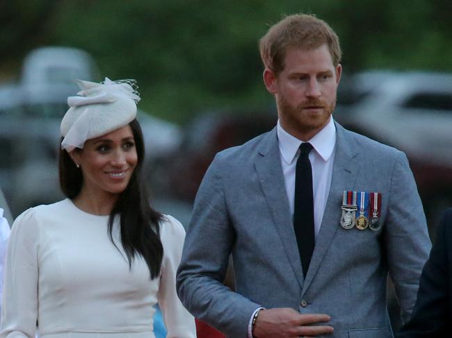 The Duke and Duchess of Sussex Prince Harry and Meghan arrive at Albert Park in Suva. Picture: Nathan Edwards.