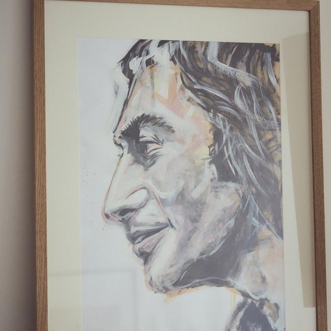 Artwork of Charlie Watts by Yarraville Insta artist Lin Tobias. Picture: Eugene Hyland