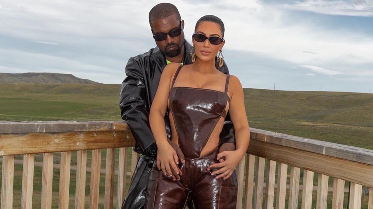 Kanye and Kim at their Wyoming ranch.