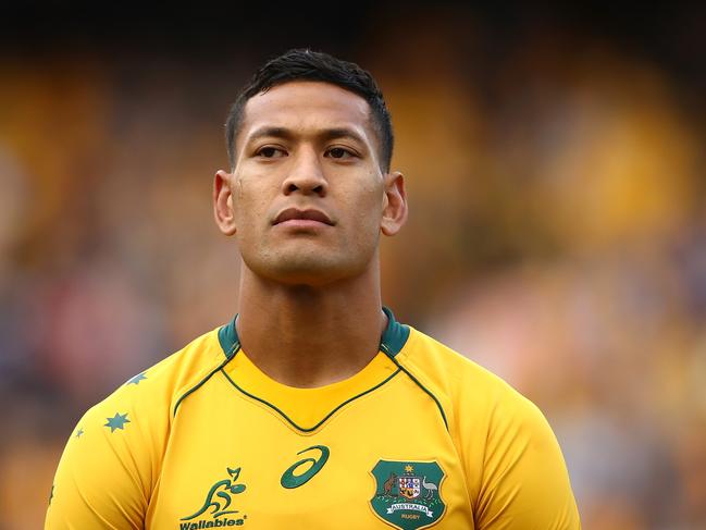 SYDNEY, AUSTRALIA - JUNE 17: Israel Folau of the Wallabies looks on during the International Test match between the Australian Wallabies and Scotland at Allianz Stadium on June 17, 2017 in Sydney, Australia.  (Photo by Cameron Spencer/Getty Images)